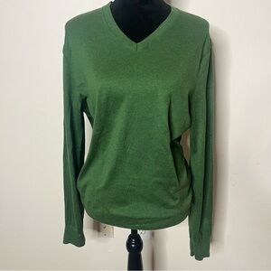 Banana Republic Men’s Green Luxury Blend Silk Cotton Cashmere V~Neck Sweater M